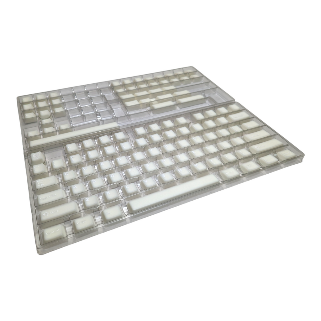 Milky Marshmallow White on White Cherry MX Keycap Set (114 pcs) mechanical keyboards