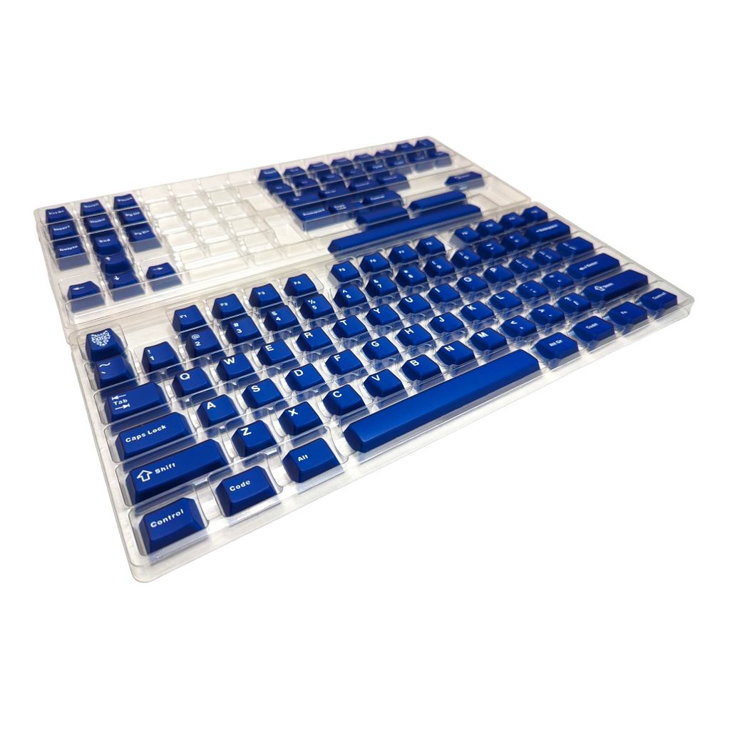 Sonic Blue ABS Cherry MX Keycap Set (114 pcs) white on blue  for mechanical keyboards