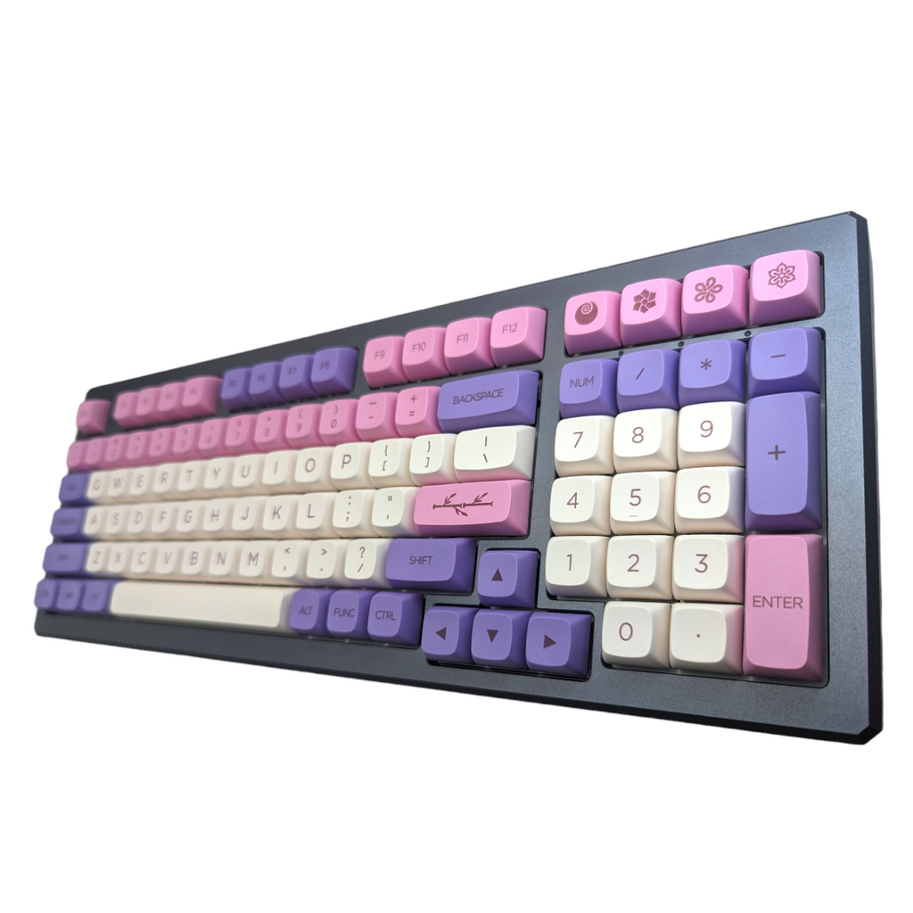 Purple and Pink Sakura PBT XDA Keycap Set ( 137pc )