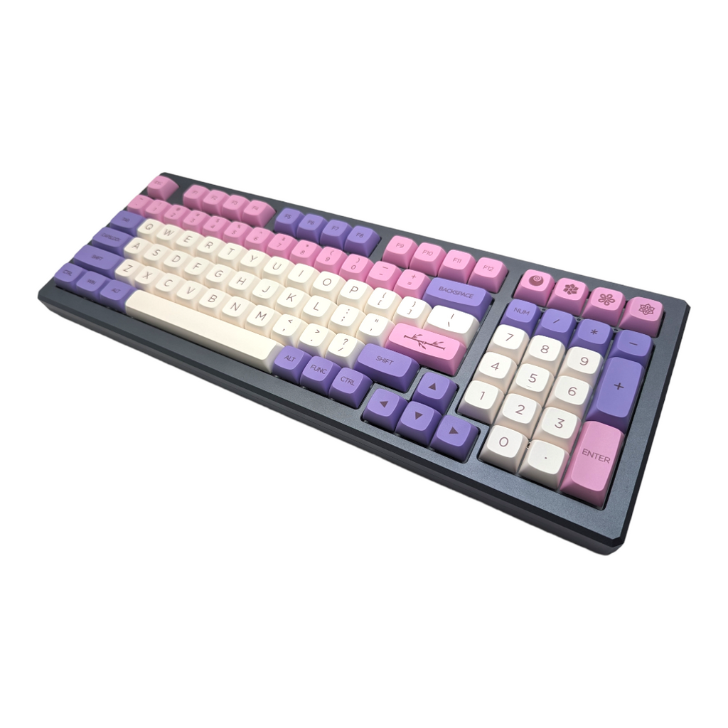 Purple and Pink Sakura PBT XDA Keycap Set ( 137pc )