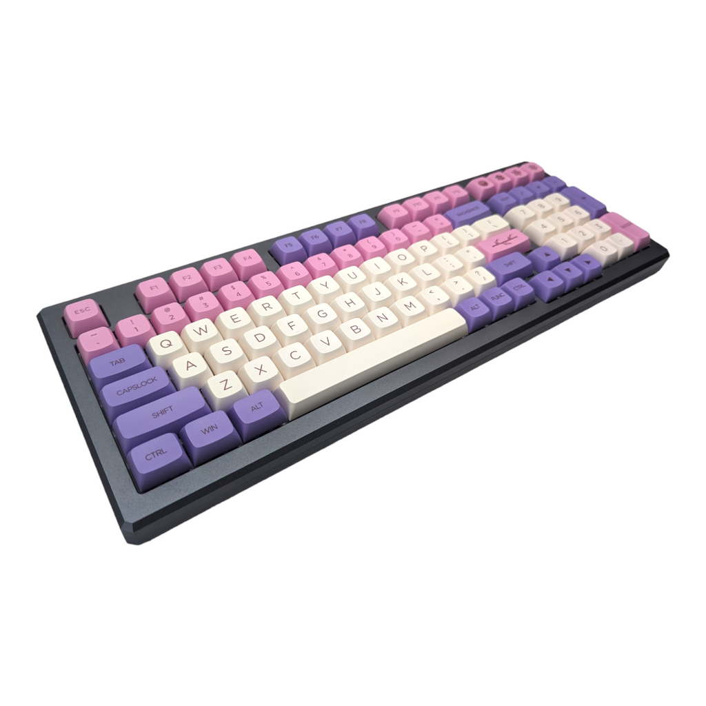 Purple and Pink Sakura PBT XDA Keycap Set ( 137pc )