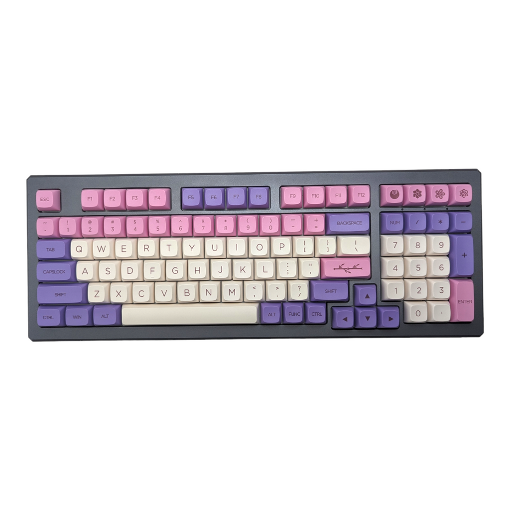 Purple and Pink Sakura PBT XDA Keycap Set ( 137pc )