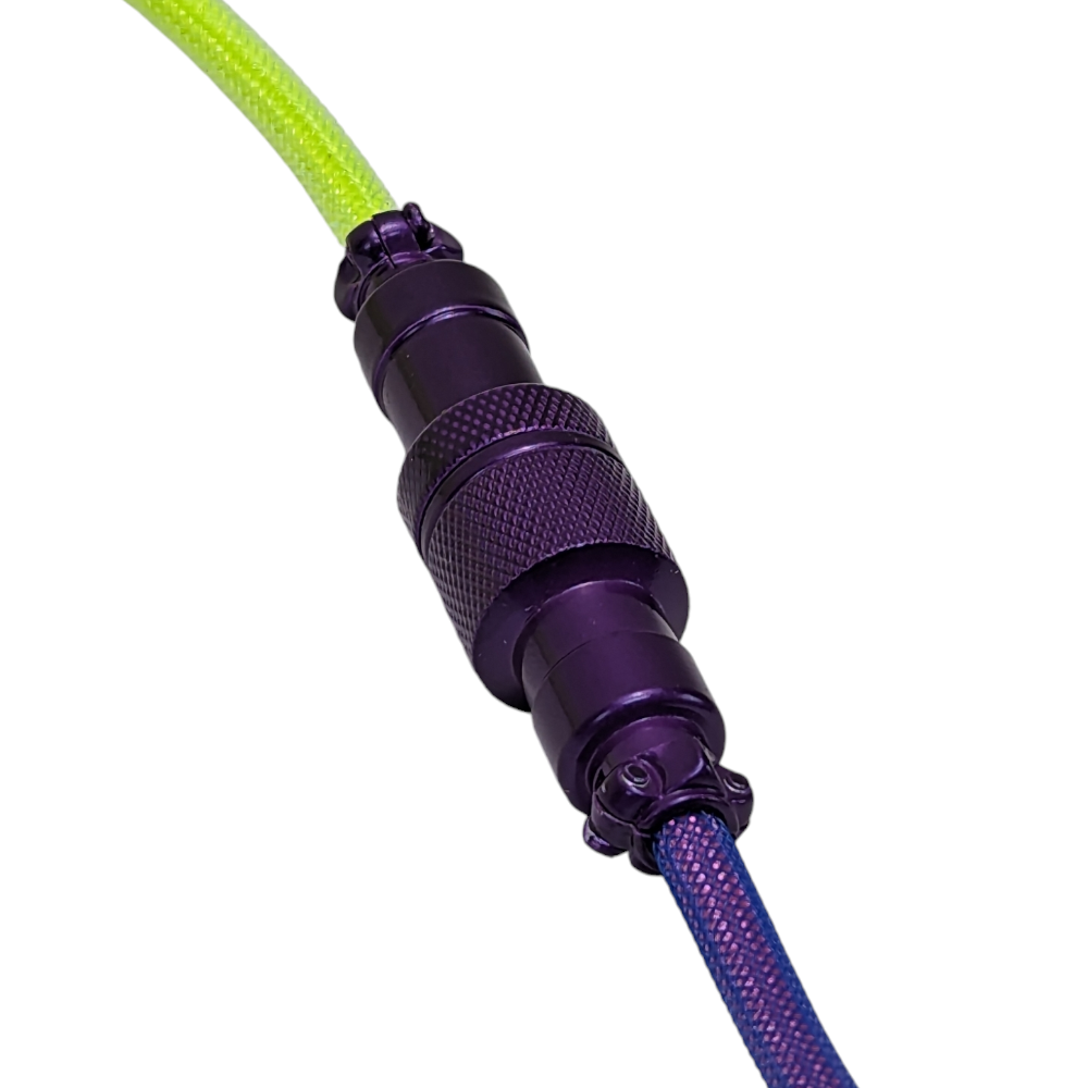 Neon Alien Braided Coiled Cable for mechanical custom keyboards